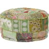 Sedací puf patchwork kulatý bavlna ruční výroba 40x20 cm [246571] (Barva Červená)