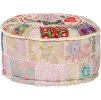 Sedací puf patchwork kulatý bavlna ruční výroba 40x20 cm [246571] (Barva Červená)