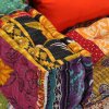 2místný modulární pouf pruhovaný textil [244987] (Barva Patchwork)