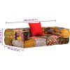 2místný modulární pouf pruhovaný textil [244987] (Barva Patchwork)