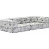 2místný modulární pouf pruhovaný textil [244987] (Barva Patchwork)