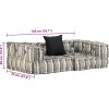 2místný modulární pouf pruhovaný textil [244987] (Barva Patchwork)