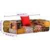 2místný modulární pouf textil [244987] (Barva Patchwork)