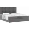 Osmanský rám postele s matrací 160x200cm umělá kůže [3313014] (Barva Šedá)