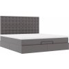 Osmanský rám postele s matrací 160x200cm umělá kůže [3313014] (Barva Šedá)