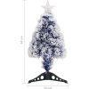 Vánoční stromek s LED osvětlením 64 cm optické vlákno [328454] (Barva Bílo-modrá)