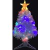 Vánoční stromek s LED osvětlením 64 cm optické vlákno [328454] (Barva Bílo-modrá)