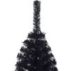 Umělý poloviční vánoční stromek se stojanem 150 cm PVC [344676] (Barva Černá)