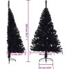Umělý poloviční vánoční stromek se stojanem 150 cm PVC [344676] (Barva Černá)