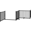 Zábrana pro psy s dvířky skládací 12 panelů 960 cm topol [3155740] (Barva Černá)