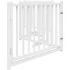 Zábrana pro psy s dvířky skládací 4 panely 320 cm jedle [352281] (Barva Bílá)