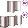 Zábrana pro psy s dvířky skládací 12 panelů 600 cm topol [3155719] (Barva Hnědá)