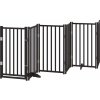 Zábrana pro psy s dvířky skládací 12 panelů 600 cm topol [3155719] (Barva Hnědá)