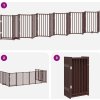 Zábrana pro psy s dvířky skládací 12 panelů 600 cm topol [3155719] (Barva Hnědá)