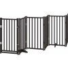 Zábrana pro psy s dvířky skládací 12 panelů 600 cm topol [3155719] (Barva Hnědá)
