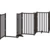 Zábrana pro psy s dvířky skládací 12 panelů 600 cm topol [3155719] (Barva Hnědá)