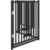 Zábrana pro psy s dvířky skládací 4 panely 320 cm [352291] (Barva Černá)