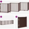 Zábrana pro psy s dvířky skládací 6 panelů 480 cm topol [3155749] (Barva Hnědá)