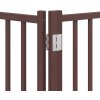 Zábrana pro psy s dvířky skládací 6 panelů 480 cm topol [3155749] (Barva Hnědá)