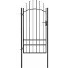 Zahradní brána Woerden ocel 1x2 m Černá [146321] (Barva Černá)