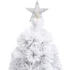 Vánoční stromek s LED osvětlením 180 cm optické vlákno [328451] (Barva Bílá)