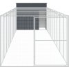 Psí bouda s výběhem 214 x 1 069 x 181 cm ocel [3189129] (Barva Světle šedá)