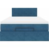 Osmanská postel s matrací & LED 120x190cm samet [3312612] (Barva Tmavě moddrá)