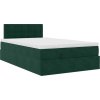 Osmanský postel s matrací 120x190 cm samet [3311906] (Barva Tmavě zelená)