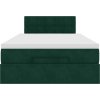 Osmanský postel s matrací 120x190 cm samet [3311906] (Barva Tmavě zelená)