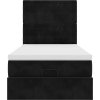 Osmanský rám postele s matracemi 90x190cm samet [3313585] (Barva Černá)