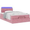 Osmanská postel s matrací & LED 120x190cm samet [3312685] (Barva Růžová)