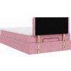 Osmanská postel s matrací & LED 120x190cm samet [3312685] (Barva Růžová)