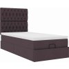 Osmanský rám postele s matrací 80x200cm textil [3313198] (Barva Tmavě hnědá)