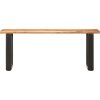 Lavice s živou hranou 160 cm masivní akáciové dřevo a ocel [4006411] (Barva Hnědo-černá)