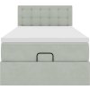 Osmanská postel s matrací & LED 80x200cm samet [3312728] (Barva Světle šedá)