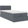 Osmanská postel s matrací & LED 80x200cm samet [3312728] (Barva Světle šedá)