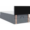 Osmanská postel s matrací & LED 80x200cm samet [3312728] (Barva Světle šedá)