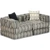 2místný modulární pouf pruhovaný textil [244977] (Barva Patchwork)