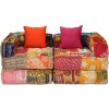 2místný modulární pouf pruhovaný textil [244977] (Barva Patchwork)