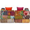 2místný modulární pouf pruhovaný textil [244977] (Barva Patchwork)