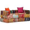 2místný modulární pouf pruhovaný textil [244977] (Barva Patchwork)