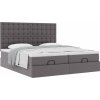 Osmanský rám postele s matrací 180x200cm umělá kůže [3313657] (Barva Šedá)