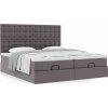 Osmanský rám postele s matrací 180x200cm umělá kůže [3313657] (Barva Šedá)