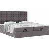 Osmanský rám postele s matrací 180x200cm umělá kůže [3313657] (Barva Šedá)