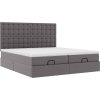 Osmanský rám postele s matrací 180x200cm umělá kůže [3313657] (Barva Šedá)