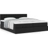 Osmanský rám postele s matrací 200x200cm umělá kůže [3311961] (Barva Černá)
