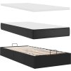 Osmanský rám postele s matrací 200x200cm umělá kůže [3311961] (Barva Černá)
