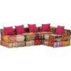 4místný modulární pouf textil [244981] (Barva Patchwork)