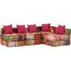 4místný modulární pouf textil [244981] (Barva Patchwork)