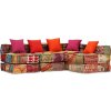 4místný modulární pouf textil [244981] (Barva Patchwork)